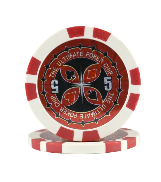 Ultimate Poker chip red (5), roll of 25